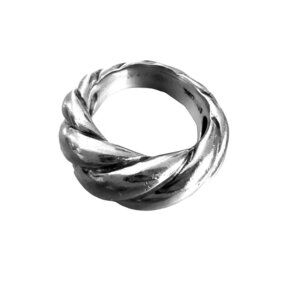 Silver Ring Size 7 Vintage Rolls Swirls Stamped STERLING